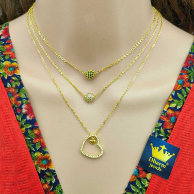 Dham Jewels Alloy Gold-plated Gold Jewellery Set(Pack of 3)