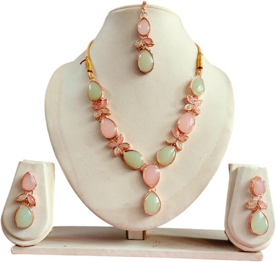 ANRA JEWEL Alloy Pink, Blue Jewellery Set(Pack of 4)