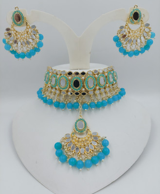 RD IMMITATION Alloy Gold-plated Turquoise, Gold Jewellery Set(Pack of 1)