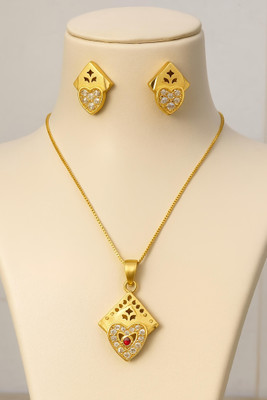 Dhaxi Brass Gold-plated Gold, Yellow Jewellery Set(Pack of 1)