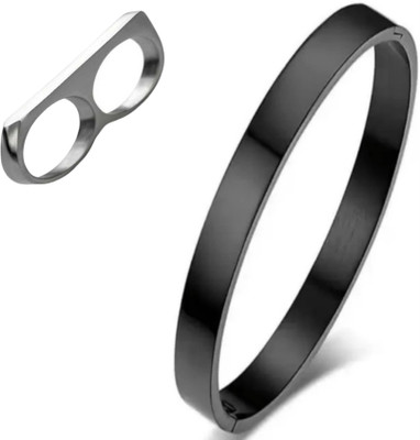 Vipunj Stainless Steel Silver, Titanium Silver, Black Jewellery Set(Pack of 2)