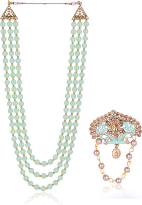 jiyanshi fashion Glass Gold-plated Green Jewellery Set(Pack of 1)