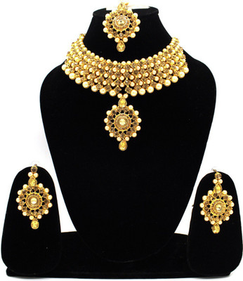 Uniquedezines Metal Gold-plated Gold Jewellery Set(Pack of 1)