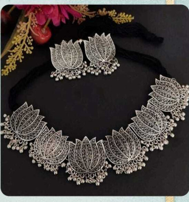 MJ and Daughters Oxidised Silver Silver Silver Jewellery Set(Pack of 1)