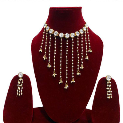 Vacker Alloy White Jewellery Set(Pack of 1)