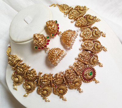 Apsaras Copper Gold-plated Multicolor Jewellery Set(Pack of 1)