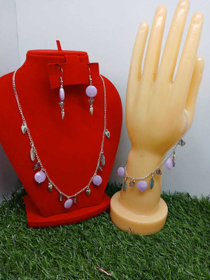 Amanath Alloy Purple Jewellery Set(Pack of 1)