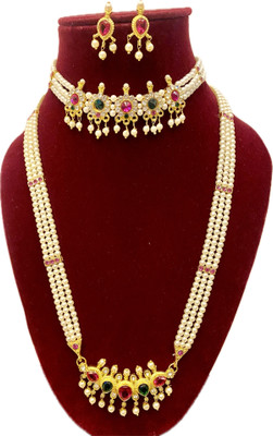 Vacker Alloy Gold-plated Multicolor Jewellery Set(Pack of 4)