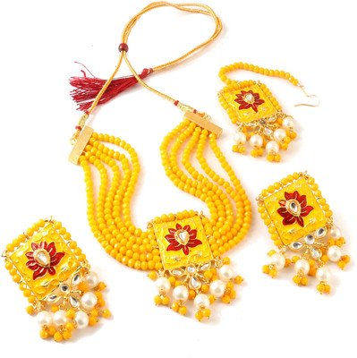 Poojajew Brass Gold-plated Yellow Jewellery Set(Pack of 4)