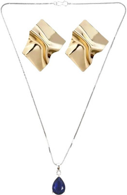 SKG Fashions Stone Blue, Gold Jewellery Set(Pack of 1)