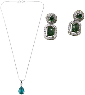 SKG Fashions Stone Green, Green Jewellery Set(Pack of 1)