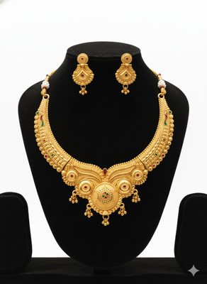 RELEVANT E SHOP Brass Gold-plated Gold Jewellery Set(Pack of 1)