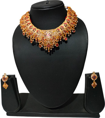 ora collection Brass Gold-plated Gold Jewellery Set(Pack of 1)