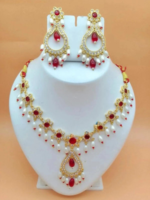Dado sutho Alloy Gold-plated Red Jewellery Set(Pack of 1)