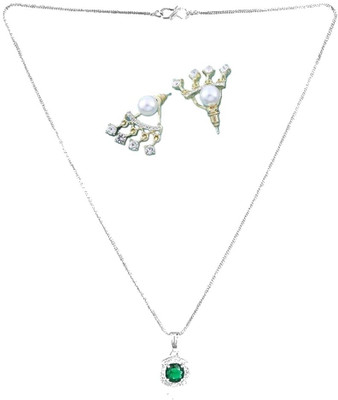 SKG Fashions Stone Green, White Jewellery Set(Pack of 1)