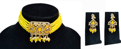 Sheetal Stone, Crystal Gold-plated Yellow, Gold Jewellery Set(Pack of 1)