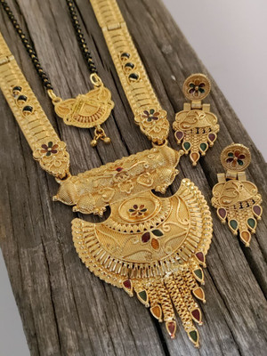 Bhagavati creation Brass Gold-plated Gold Jewellery Set(Pack of 1)