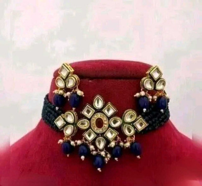 ARADHEMA Alloy Gold-plated Blue Jewellery Set(Pack of 1)