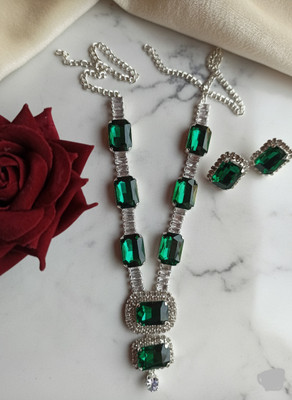 Tanvika Jewels Alloy Green Jewellery Set(Pack of 1)