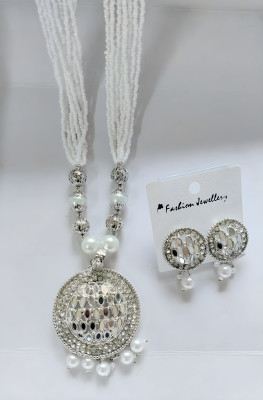 ZMS Alloy Gold-plated White Jewellery Set(Pack of 1)