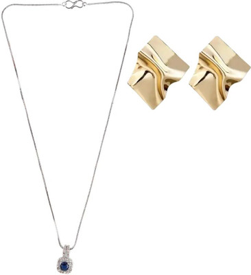SRK Fashions Stone Blue, Gold Jewellery Set(Pack of 1)