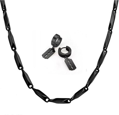 Juneja Enterprises Stainless Steel Black Jewellery Set(Pack of 1)