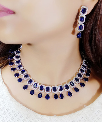 DENICRAAS Alloy Blue Jewellery Set(Pack of 2)