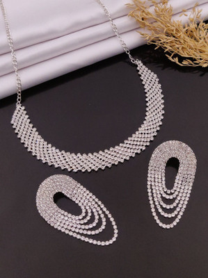 ShringarHouse Alloy Sterling Silver, Silver White, Silver Jewellery Set(Pack of 1)
