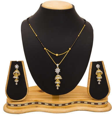 AADITA Alloy Gold-plated Black, Gold Jewellery Set(Pack of 1)