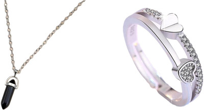 ruby collection Alloy Black, Silver Jewellery Set(Pack of 2)