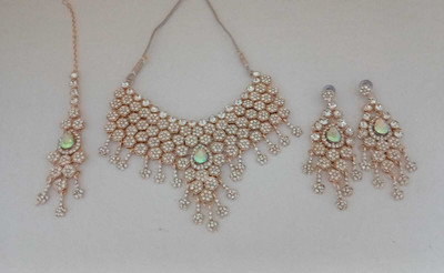 Marsify World Brass, Alloy Sterling Silver Gold, Ruby Red, Silver, White Jewellery Set(Pack of 1)