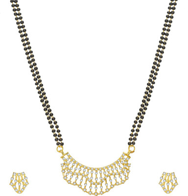 AADITA Brass Gold-plated Black, Gold Jewellery Set(Pack of 1)