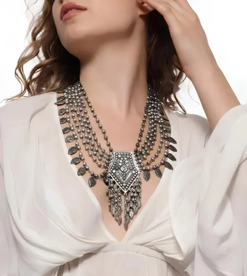 OXICRAFT Oxidised Silver Black Silver Grey Jewellery Set(Pack of 1)