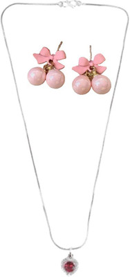 SRK Fashions Stone Red, Pink Jewellery Set(Pack of 1)