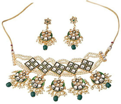 Svojas Brass, Copper Gold-plated Red Jewellery Set(Pack of 1)