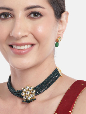 ANOUK Brass Gold-plated Green Jewellery Set(Pack of 1)