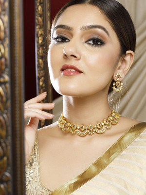 RUBANS Brass Gold-plated Gold Jewellery Set(Pack of 1)