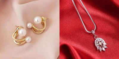 SKG Fashions Alloy Gold, Silver Jewellery Set(Pack of 2)