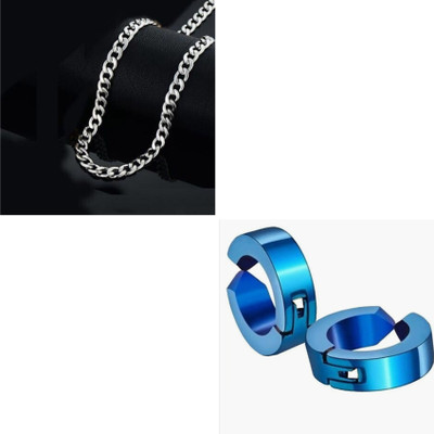 MAATRCHAAYA Stainless Steel Sterling Silver Blue, Silver Jewellery Set(Pack of 2)