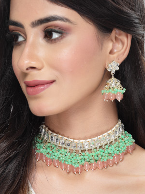 Studio Sukkhi Alloy Gold-plated Pink Jewellery Set(Pack of 3)