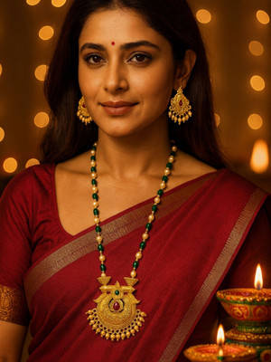 Digital Dress Room Brass Gold-plated Gold Jewellery Set(Pack of 3)