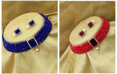 Ruhi Alloy Gold-plated Multicolor Jewellery Set(Pack of 1)