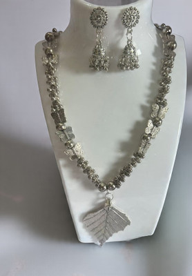 MS Creation Brass Brass Silver Jewellery Set(Pack of 1)