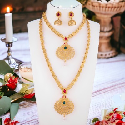 EthnicEmbrace Alloy Gold-plated Gold Jewellery Set(Pack of 4)