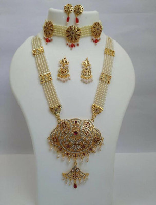 LJJEWELLER Alloy Gold-plated Multicolor Jewellery Set(Pack of 2)