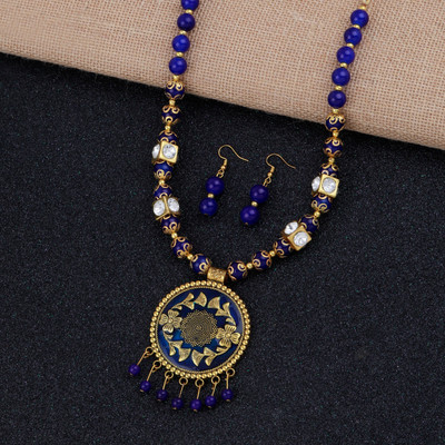 NM CREATION Alloy Blue Jewellery Set(Pack of 1)