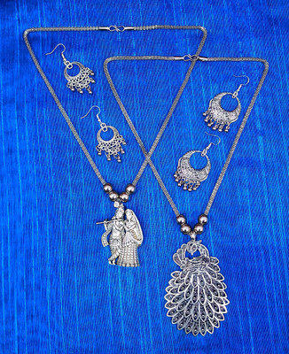 Maity Mitra Oxidised Silver Silver Silver Jewellery Set(Pack of 4)