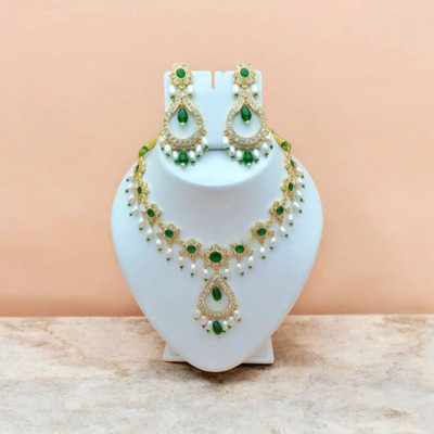 Dado sutho Alloy Gold-plated Green Jewellery Set(Pack of 3)