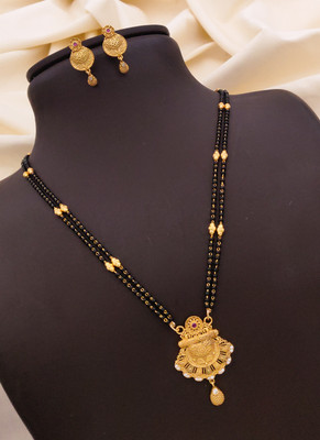 sakimo Brass Gold-plated Gold Jewellery Set(Pack of 1)