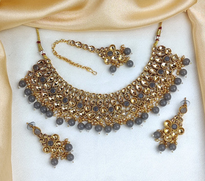 Orbis Alloy Gold-plated Grey Jewellery Set(Pack of 1)